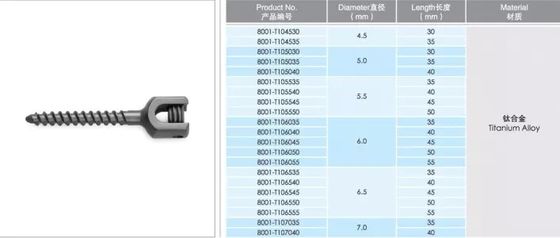 Orthopedic Spine Screw U Spine Titanium Pedicle Screw