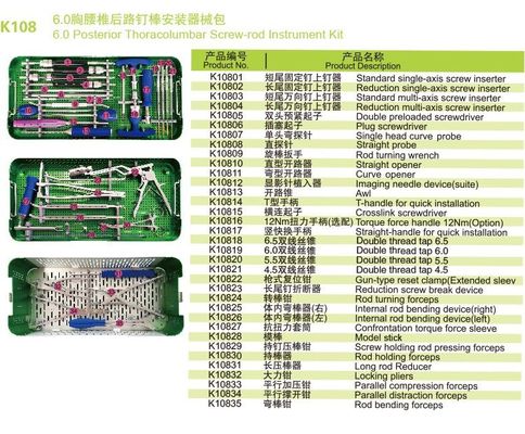 6.0 Posterior Thoracolumbar Screw Rod Surgical Instrument Kit